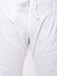 VASTRAMAY Men Orange And White Chikankari Kurta Pyjama Set