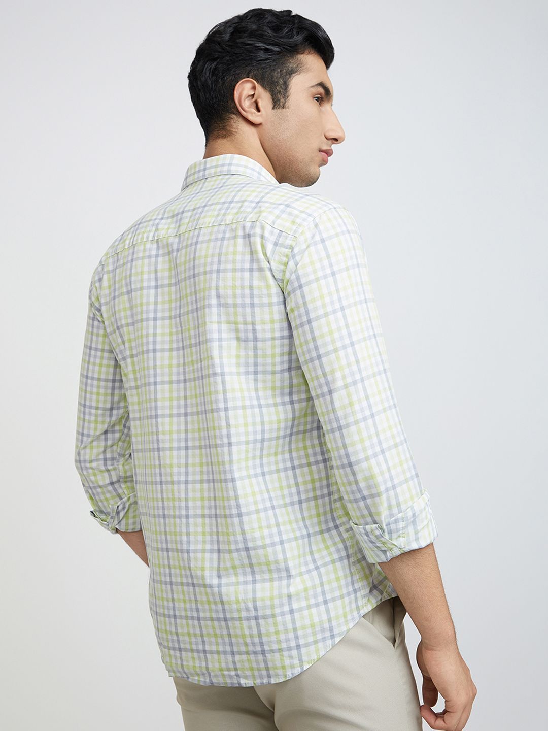 Park Avenue Men Slim Fit Opaque Checked Pure Cotton Casual Shirt