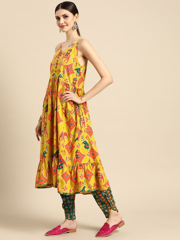 Anouk Women Ethnic Motifs Printed Pure Cotton Kurta with Trouser