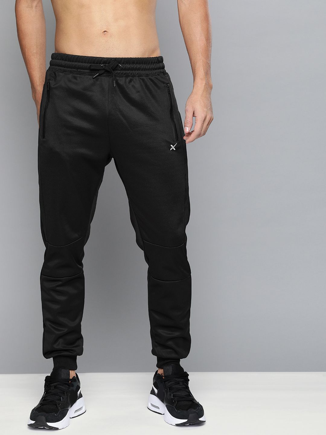 HRX by Hrithik Roshan Men Jet Black Solid Slim Fit Training Track Pants