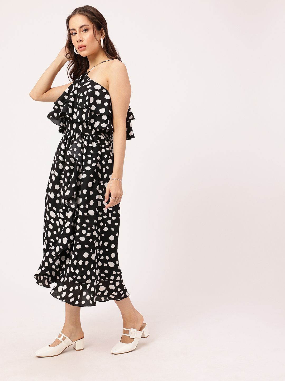 DressBerry B&W Boss Babe A-Line Midi Dress