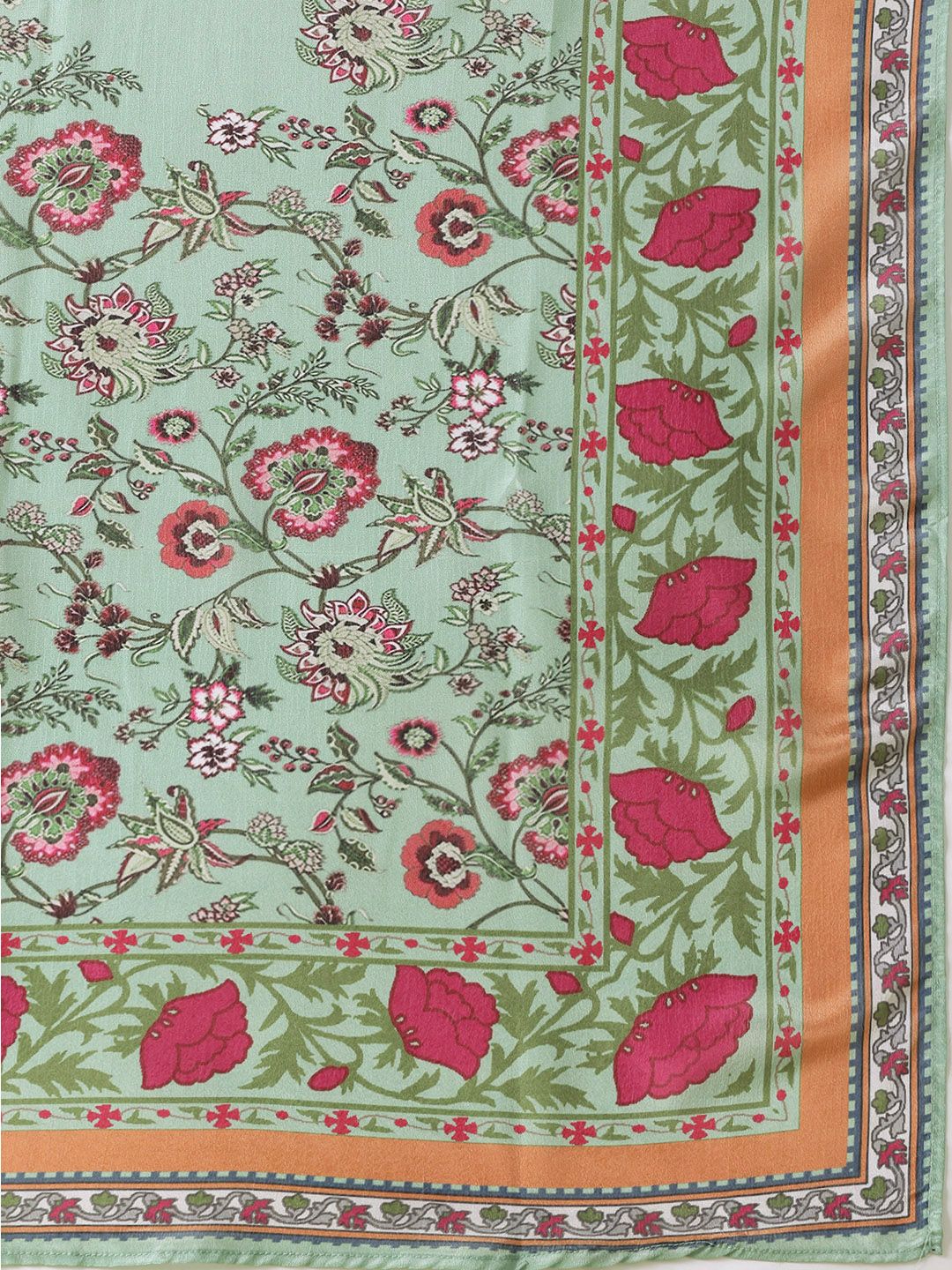 Anouk Floral Printed Pure Cotton Kurta With Trousers & Dupatta