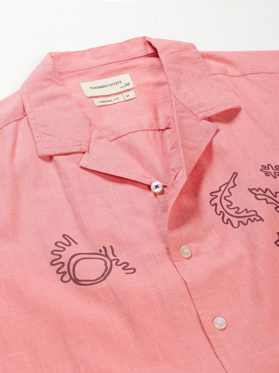 Thomas Scott Liberal Fit Abstract Printed Pure Cotton Casual Shirt