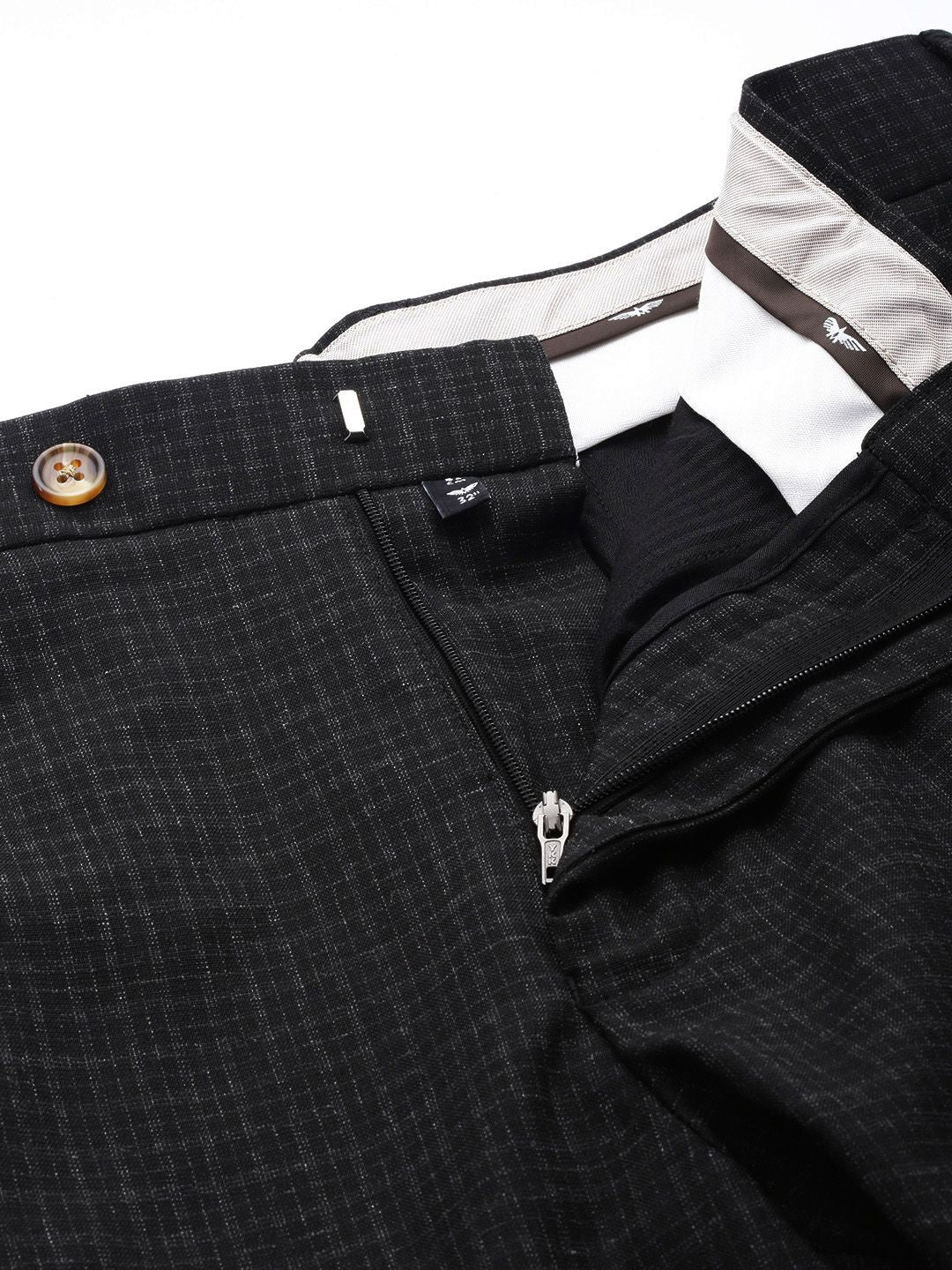 Park Avenue Men Checked Smart Fit Formal Trousers
