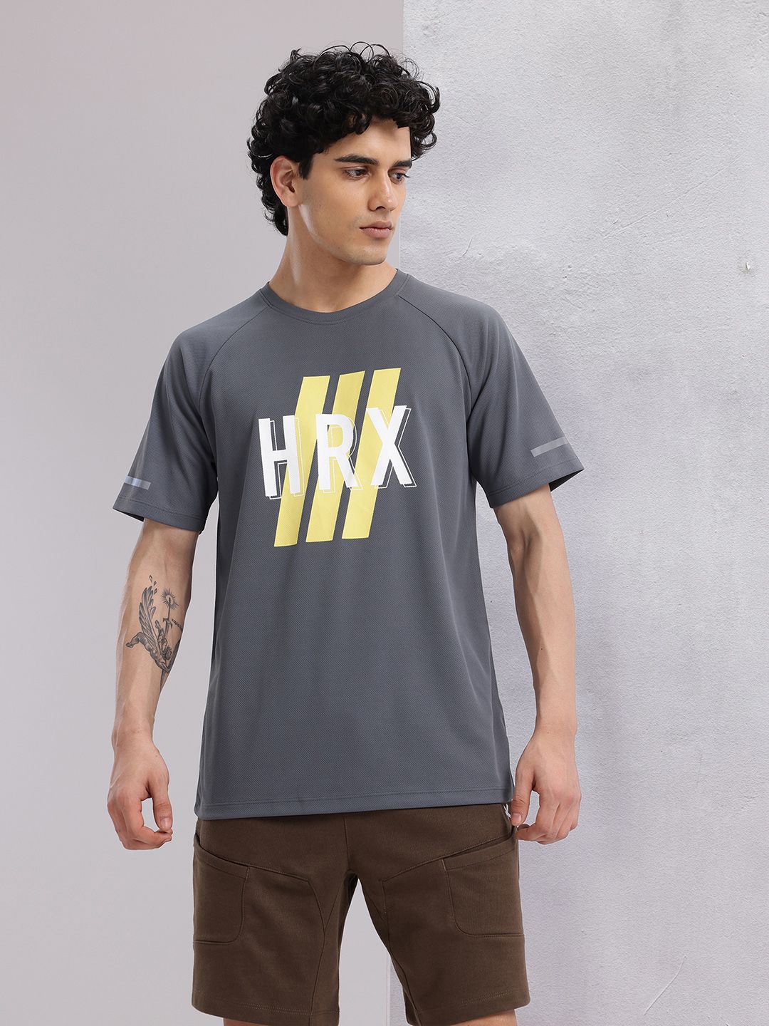 HRX by Hrithik Roshan Men Brand Logo Printed Rapid-Dry Training T-shirt