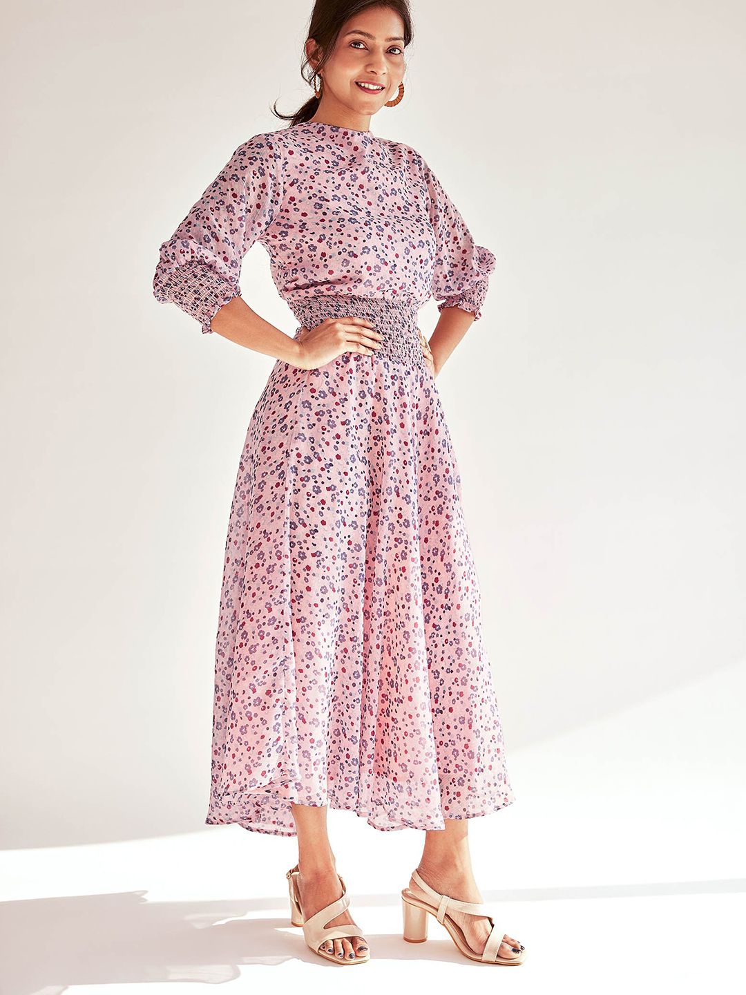 The Label Life Floral Print Fit & Flare Maxi Dress