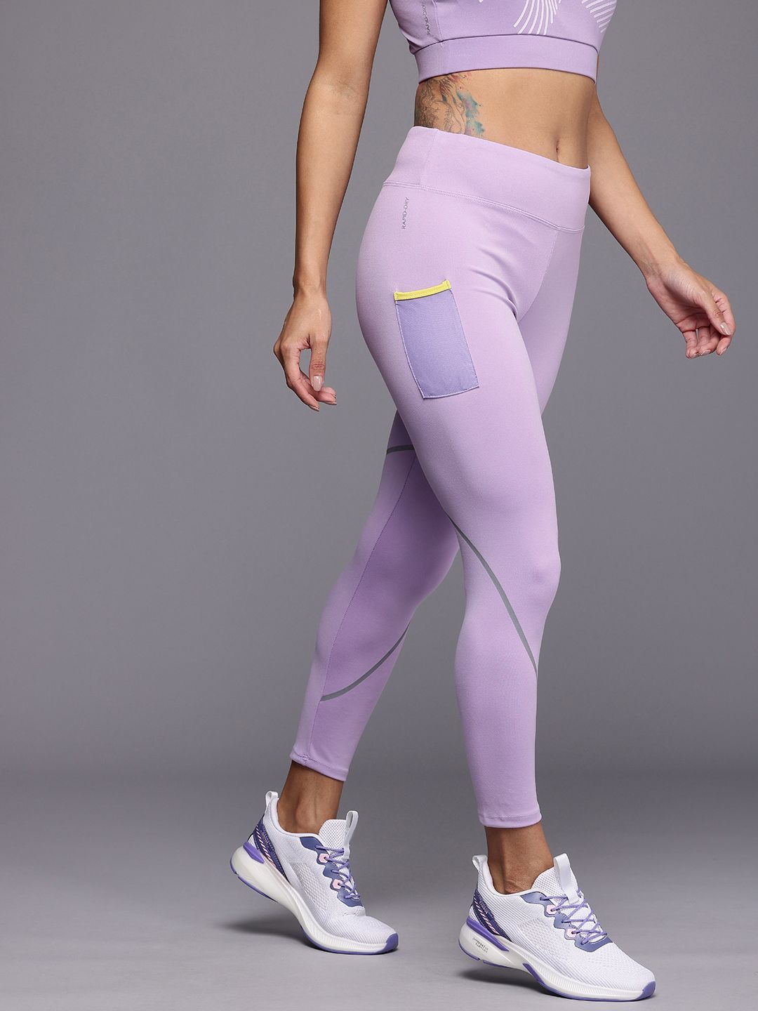 HRX by Hrithik Roshan Women Rapid Dry Anti-Microbial Finish 7/8th Running Tights