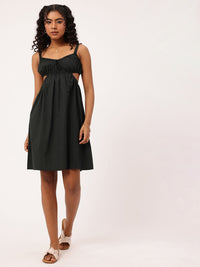 DressBerry Dramatic Midriff Cut-Out A-Line Dress