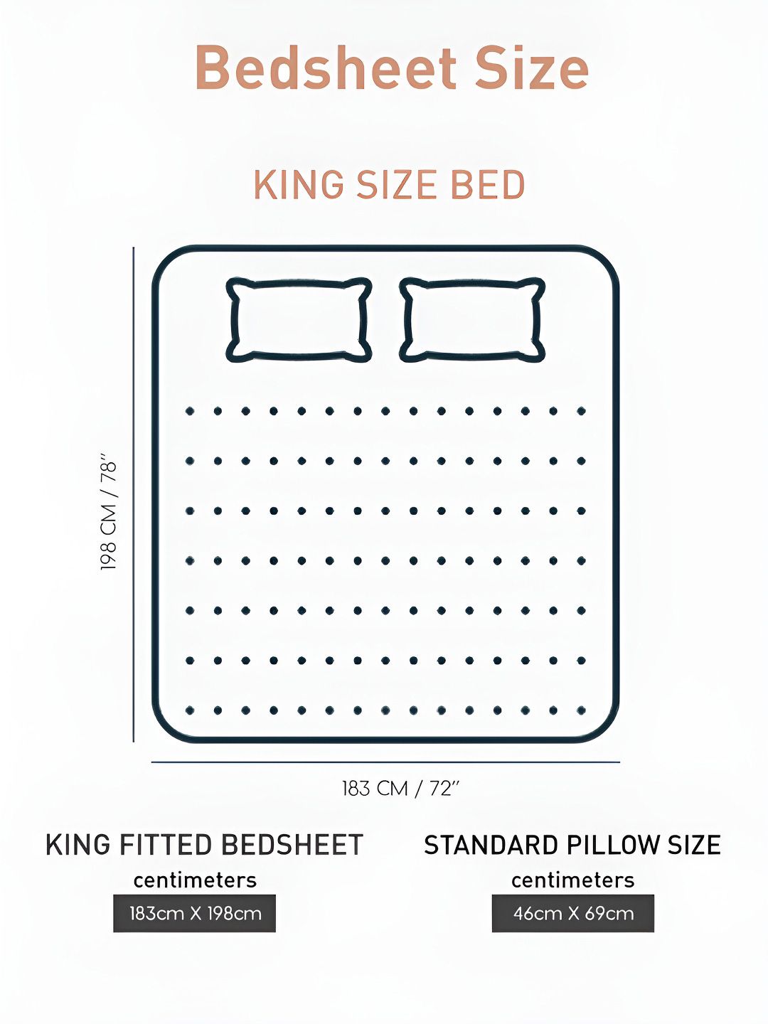 MYTRIDENT White & Peach Floral 210 TC Cotton Fitted King Bedsheet with 2 Pillow Covers