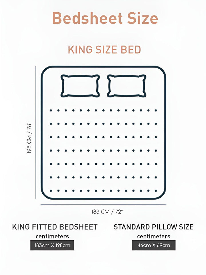 MYTRIDENT White & Peach Floral 210 TC Cotton Fitted King Bedsheet with 2 Pillow Covers