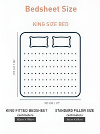 MYTRIDENT White & Peach Floral 210 TC Cotton Fitted King Bedsheet with 2 Pillow Covers