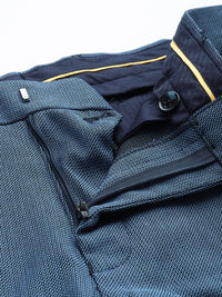 Raymond Men Self Design Textured Slim Fit Formal Trousers