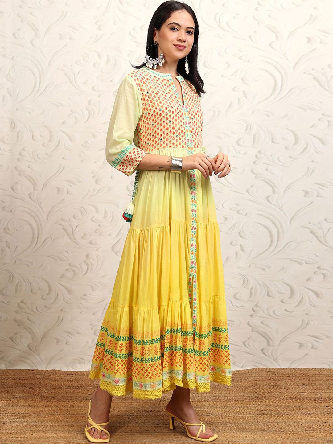 Vishudh Floral Print A-Line Dress