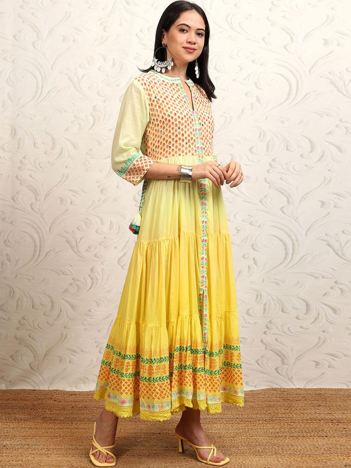 Vishudh Floral Print A-Line Dress