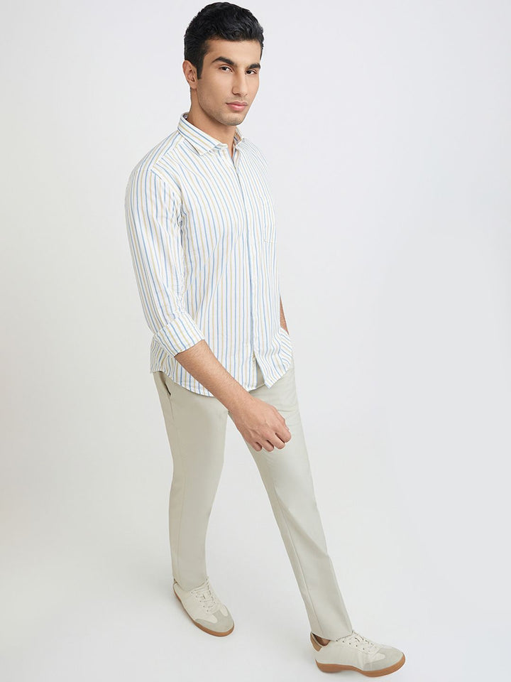Park Avenue Men Pure Cotton Slim Fit Opaque Striped Casual Shirt
