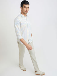 Park Avenue Men Pure Cotton Slim Fit Opaque Striped Casual Shirt