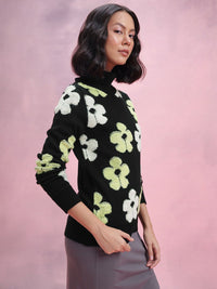 DressBerry Floral Turtle Neck Pullover