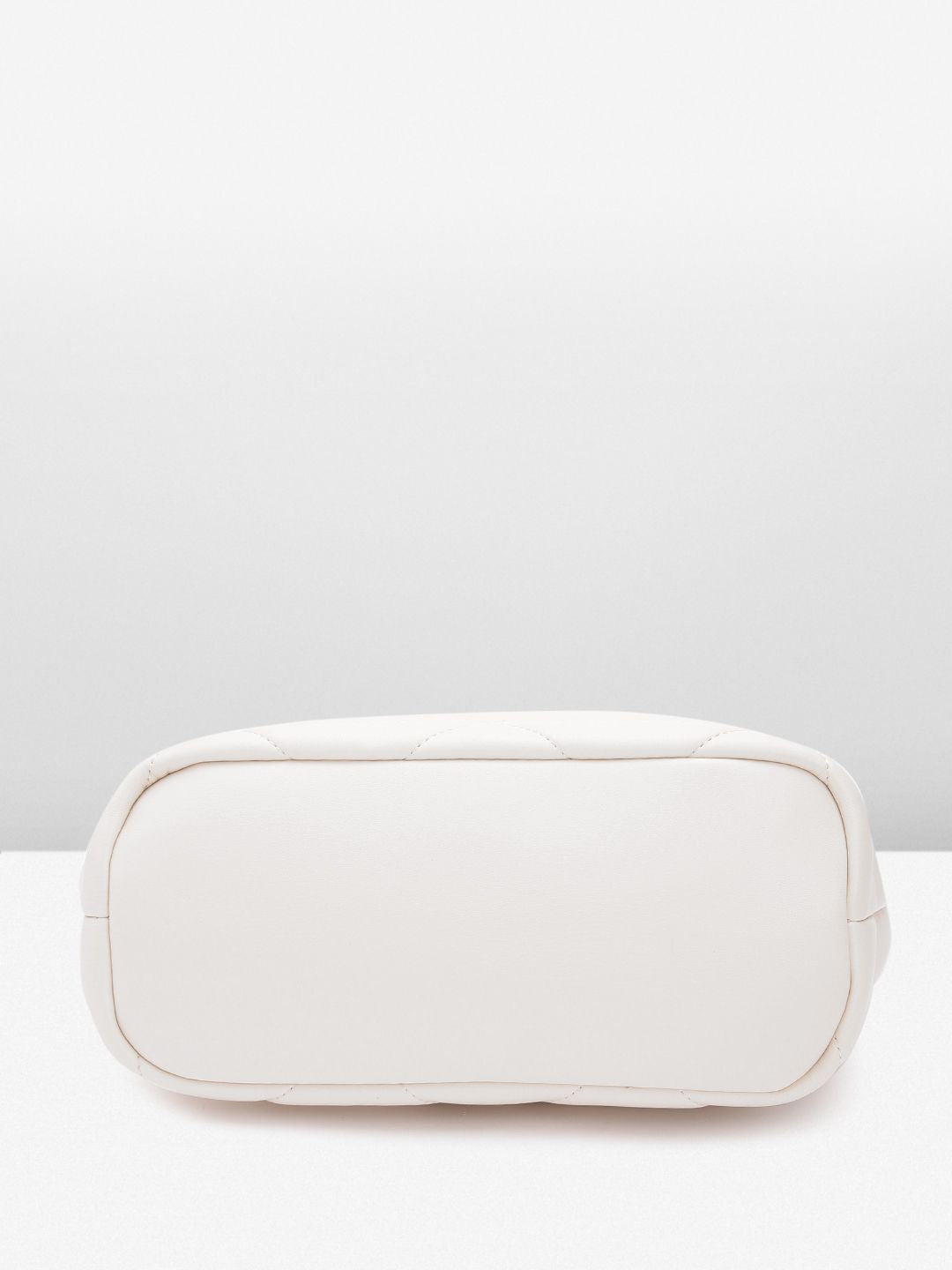 Lino Perros Women Geometric Textured Structured Handheld Bag with Quilted Detail