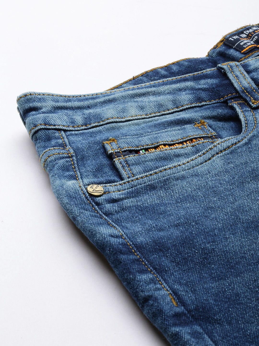 The Indian Garage Co Men Relaxed Fit Light Fade Stretchable Jeans