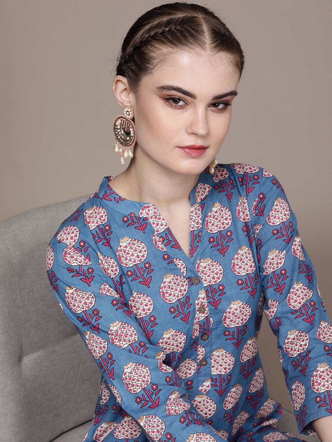 Anouk Women Ethnic Motifs Printed Cotton Kurta