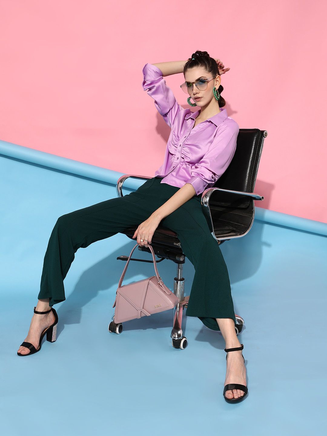 STREET 9 Women Lavender Semiformal Shirt