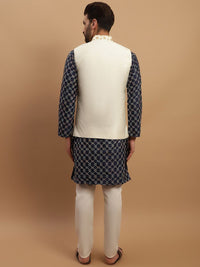 SOJANYA Ethnic Motifs Embroidered Kurta with Churidar & Nehru Jacket