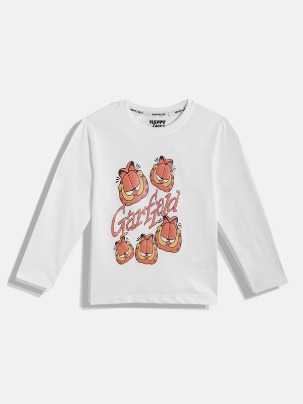 Happy Faces Boys Garfield Printed Pure Cotton T-shirt