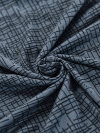 Story@home Grey & Black Printed 2 Seater Stretchable Sofa Cover With Arms