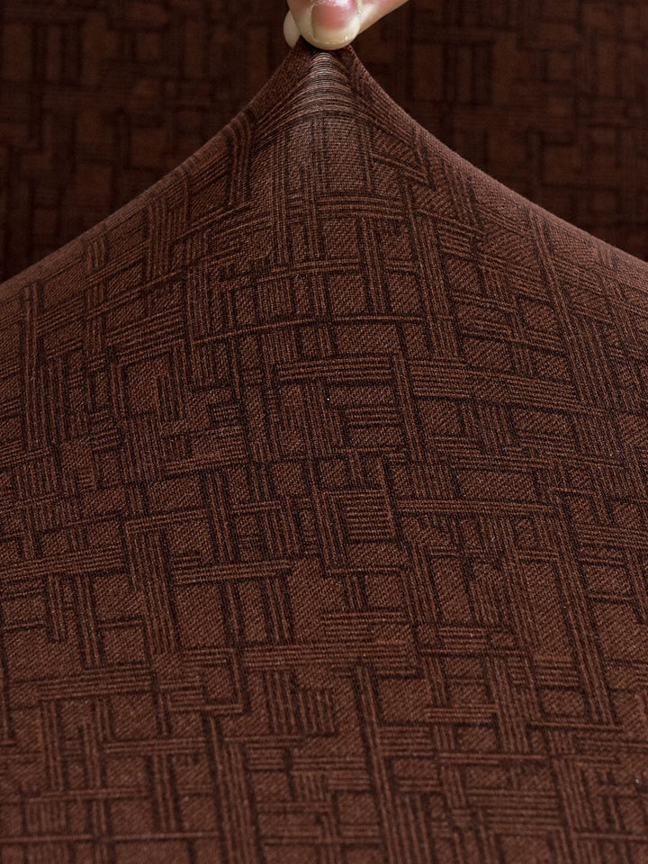 Story@home Brown Printed 2 Seater Stretchable Sofa Cover With Arms