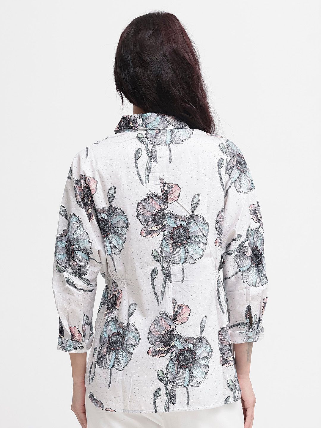 RAREISM Floral Print Cotton Top