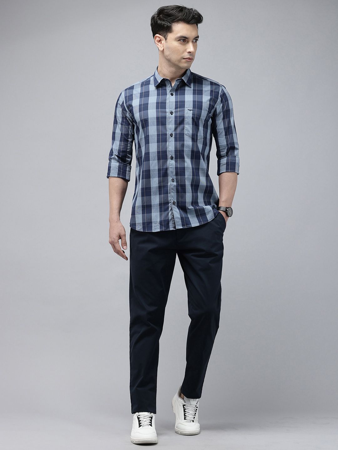 Park Avenue Slim Fit Checked Casual Shirt