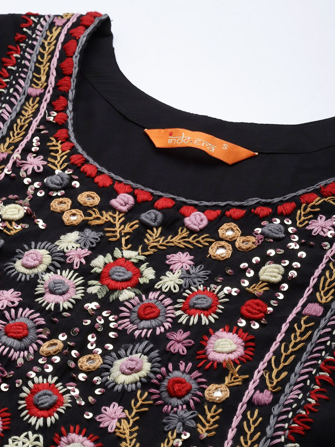 Indo Era Floral Embroidered Regular Thread Work Kurta with Trousers & With Dupatta