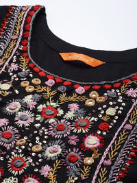 Indo Era Floral Embroidered Regular Thread Work Kurta with Trousers & With Dupatta