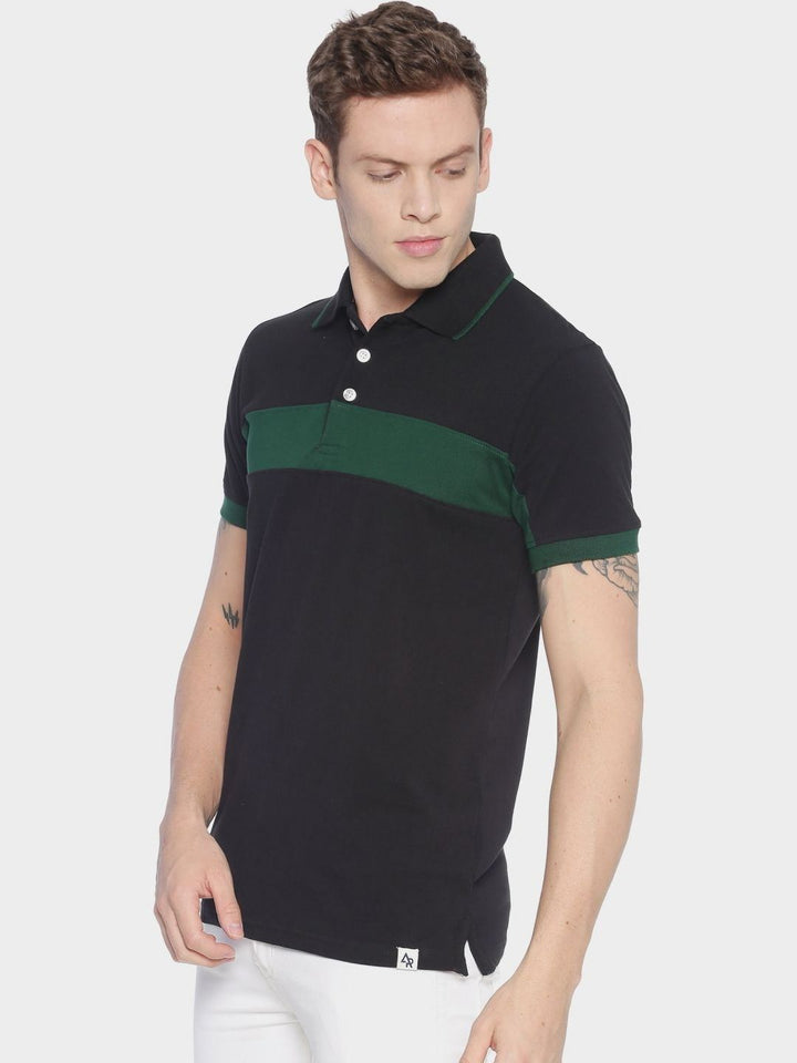 ADRO Men Colourblocked Polo Collar T-shirt