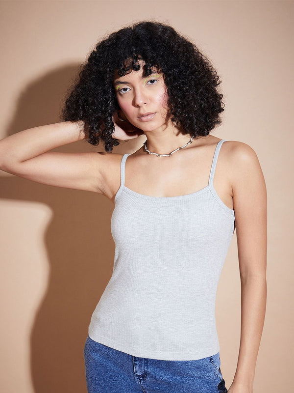 SASSAFRAS BASICS Shoulder Straps Ribbed Top