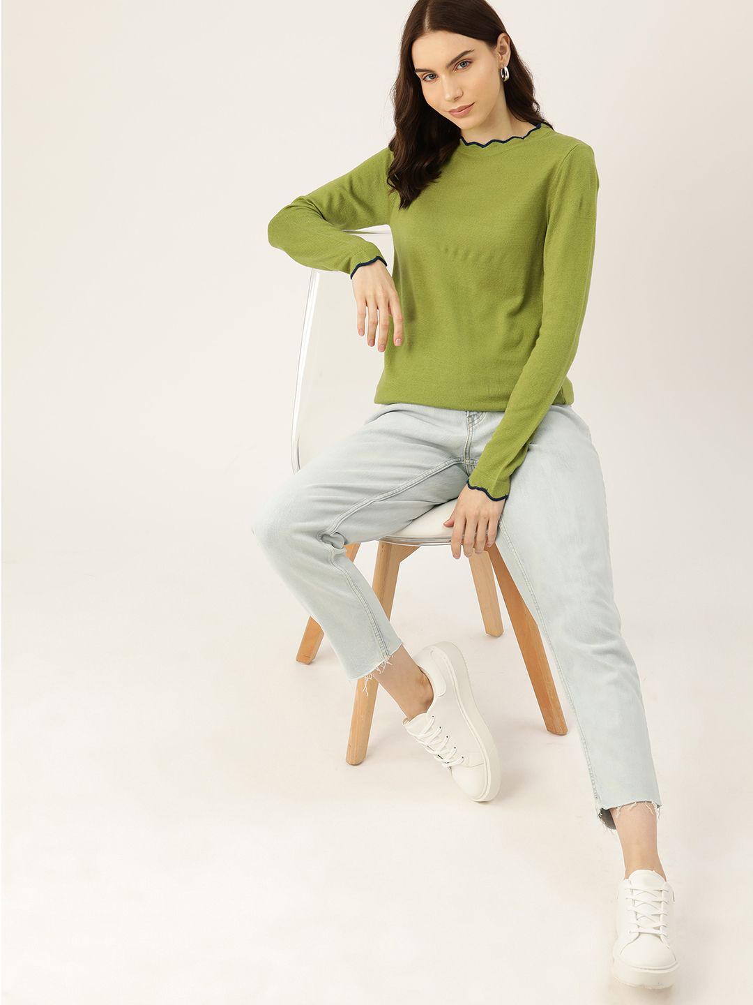 DressBerry Women Solid Acrylic Pullover