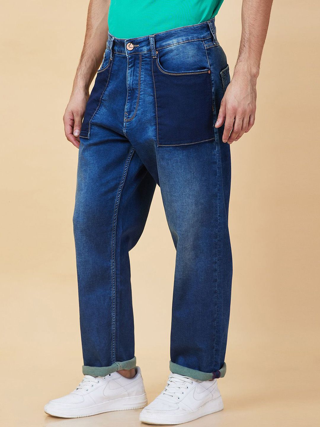 Being Human Men Low Distress Light Fade Jeans