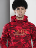 The Indian Garage Co Men Red Printed Hooded Sweatshirt