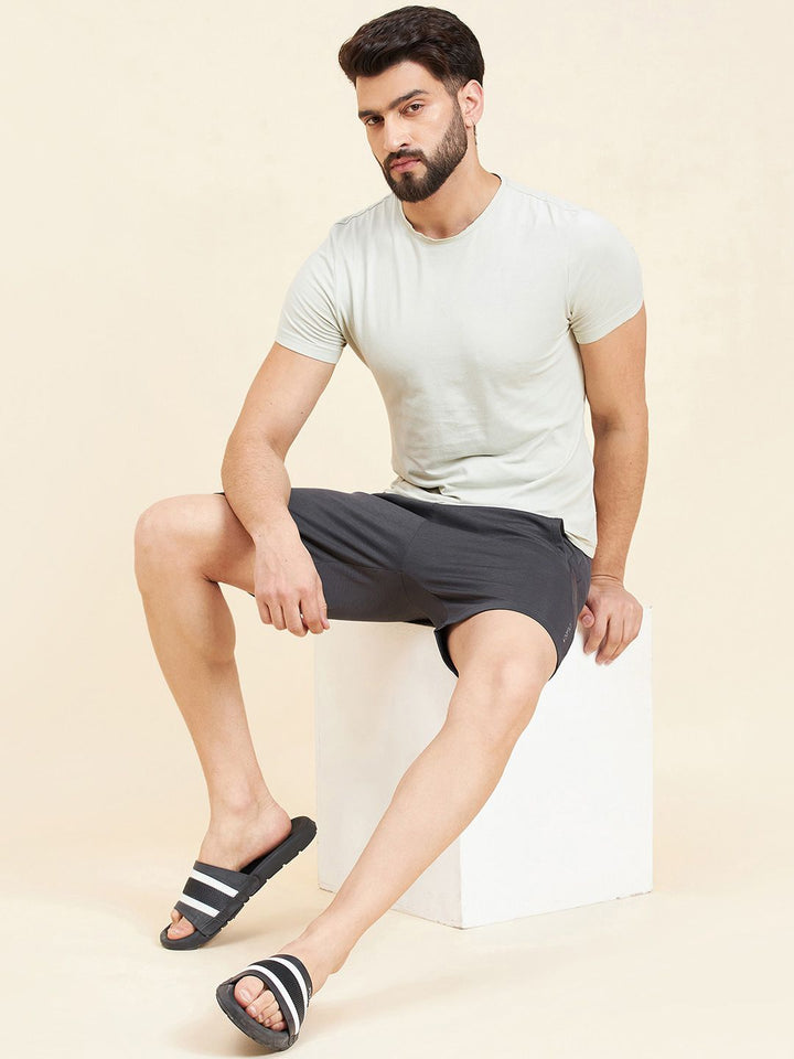 Sweet Dreams Men Charcoal Mid-Rise Shorts