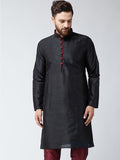 SOJANYA Lelaki Black Woven Design Straight Kurta