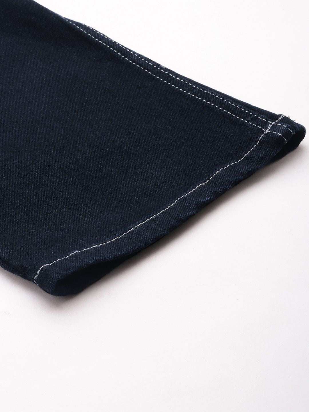 The Indian Garage Co Men Navy Blue Slim Straight Fit Light Fade Stretchable Jeans