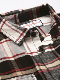The Indian Garage Co Pure Cotton Checked Drop-Shoulder Sleeves Relaxed Fit Casual Shirt
