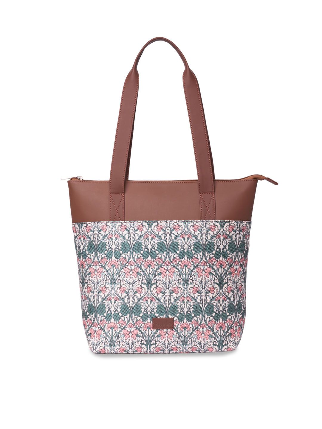 ZOUK Ethnic Printed Shopper Jute Tote Bag