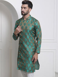 SOJANYA mandarin Kolar Motif Etnik Benang Kerja Kurta