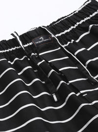 The Indian Garage Co Men Black & White Striped Pure Cotton Boxers 1120-BXR10-03