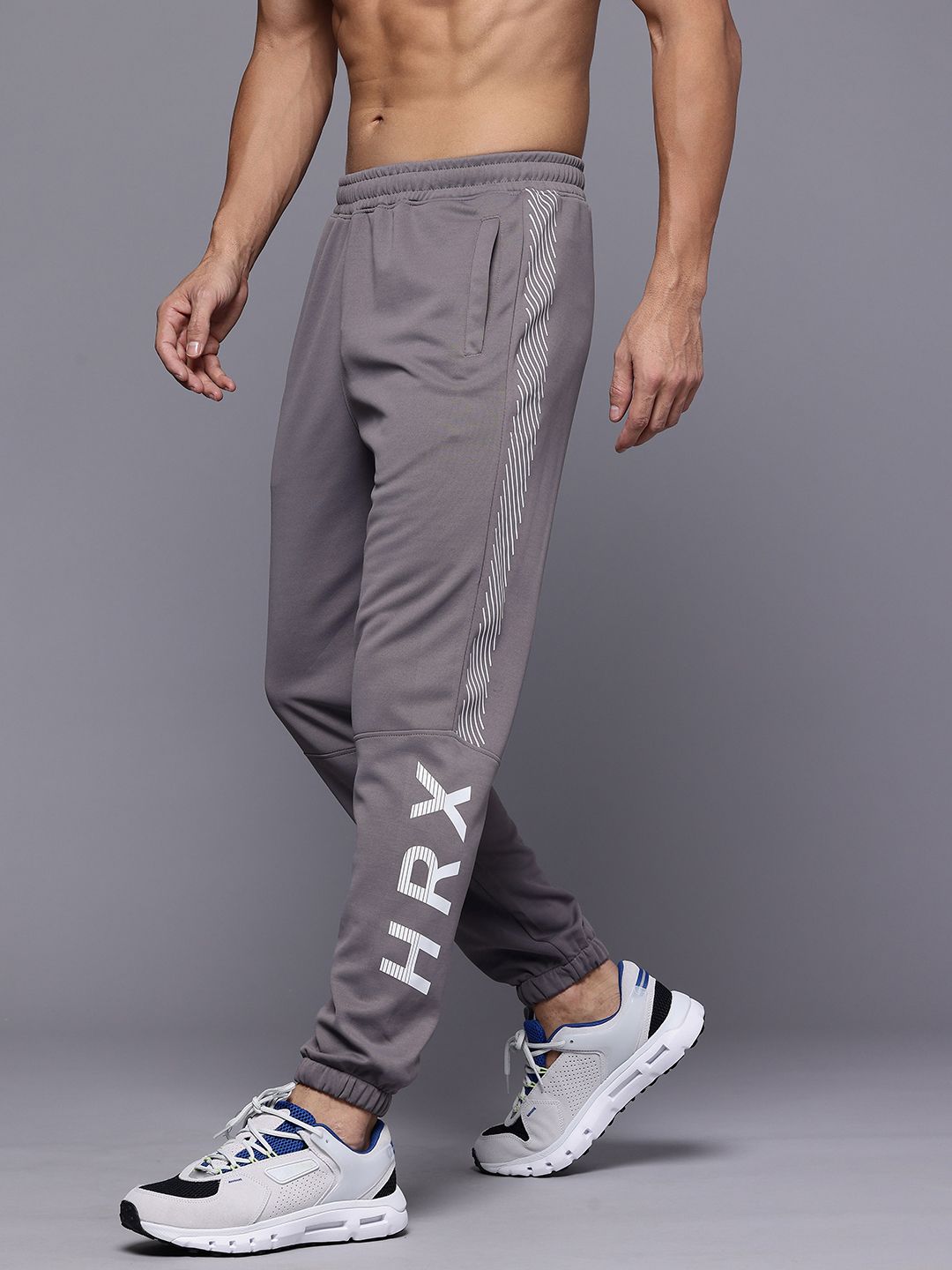 HRX by Hrithik Roshan Men Brand Logo Printed Rapid Dry Training Joggers