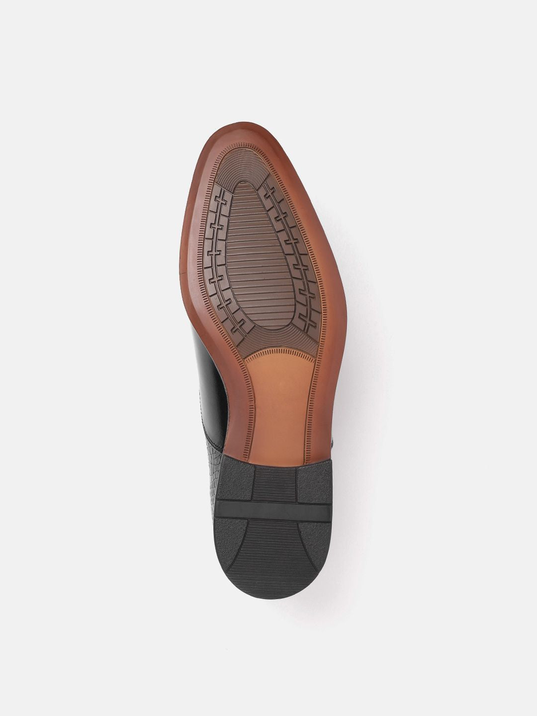 House of Pataudi Men Textured Formal Oxfords