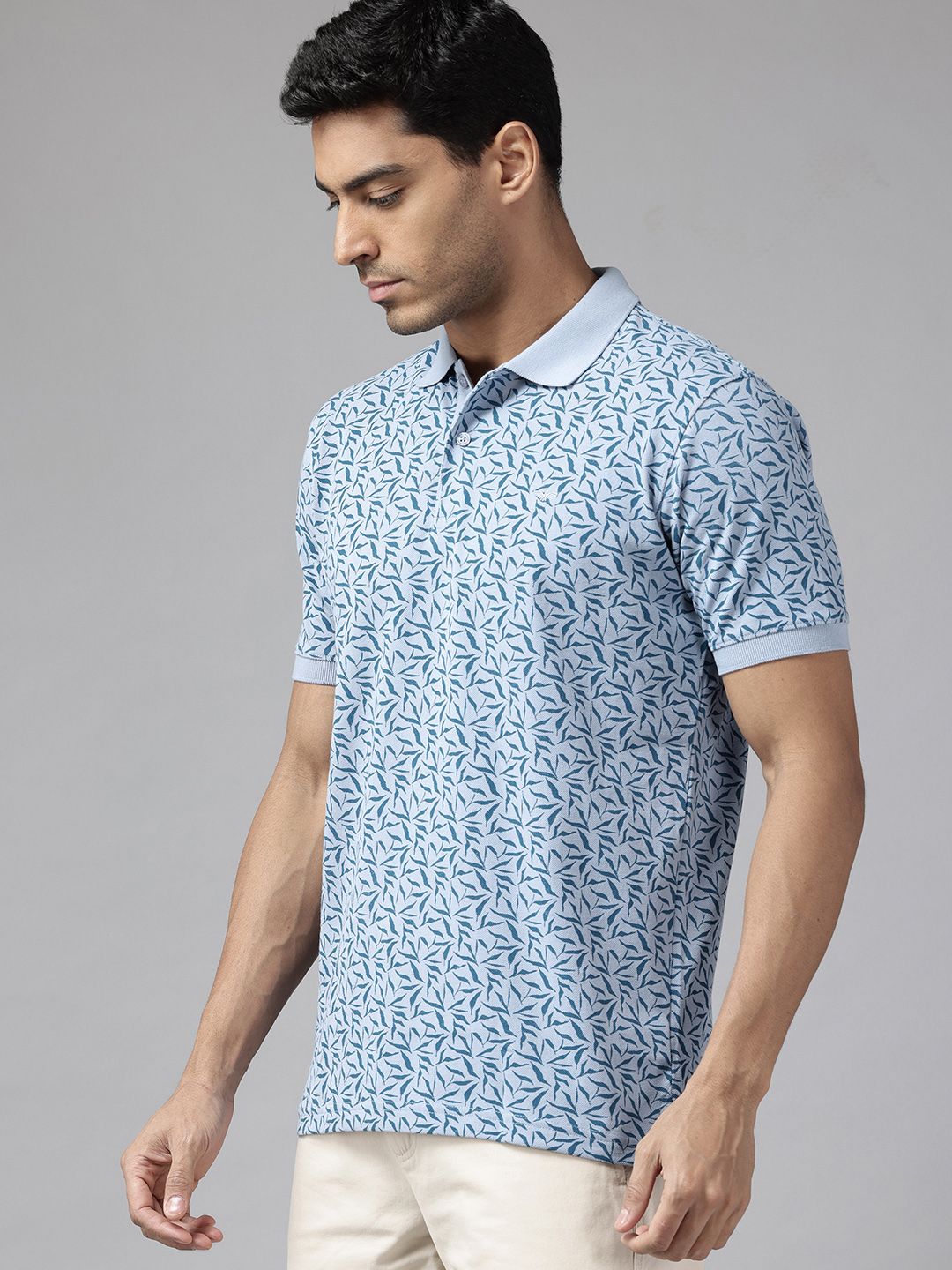 Park Avenue Floral Print Polo Collar T-shirt