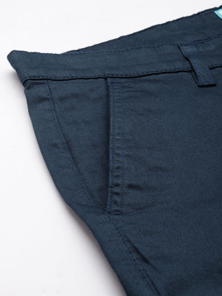 The Indian Garage Co Men Solid Slim Fit Chinos Trousers