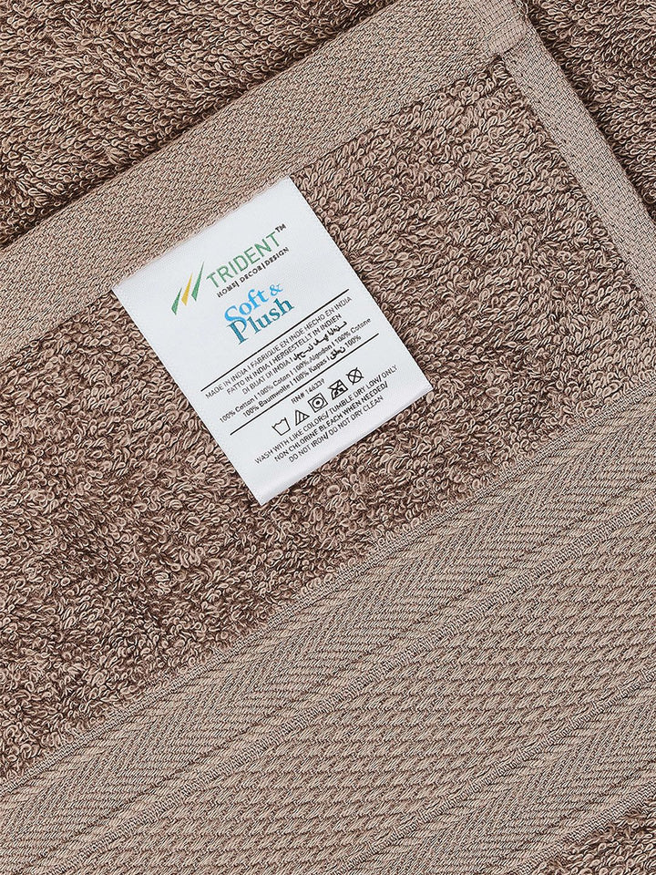 MYTRIDENT Brown Solid Pure Cotton 500 GSM Soft  Plush Bath Towel